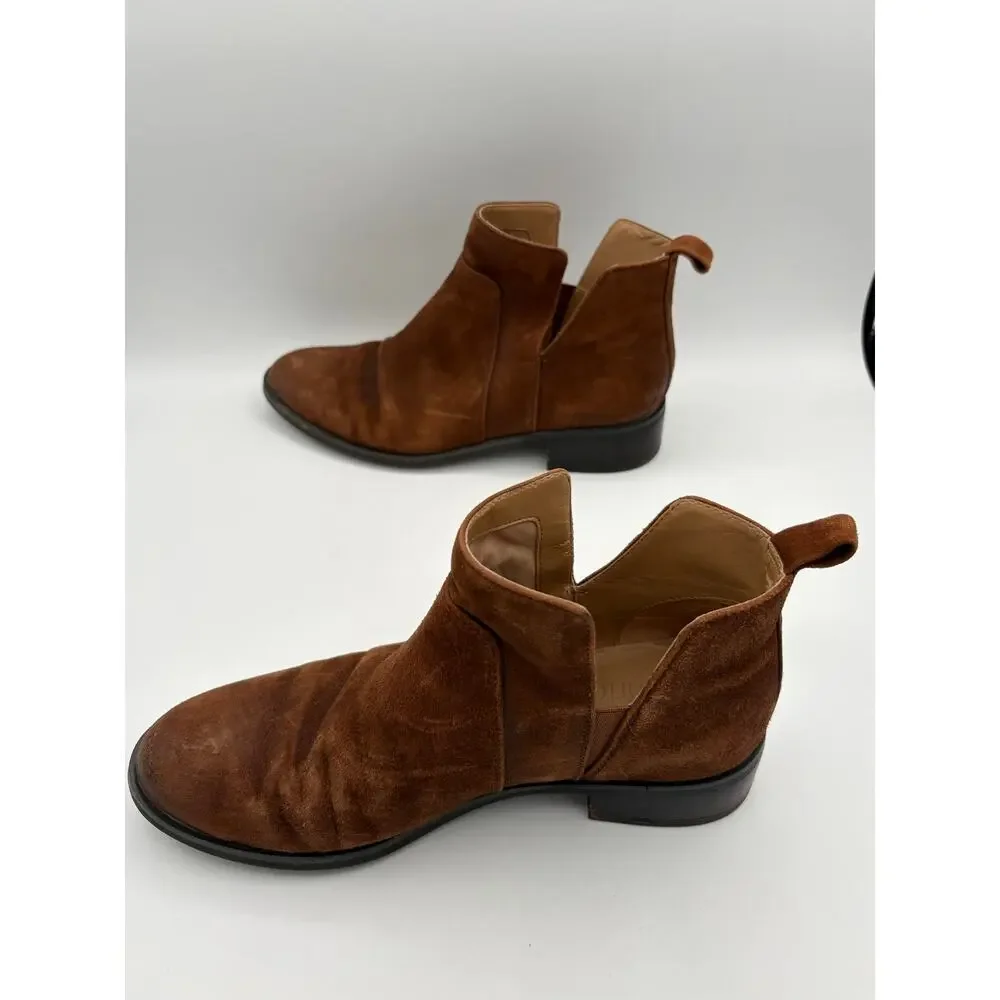 Franco Sarto Brown Suede Ankle Boots Botties Size 8